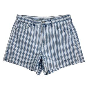 American Eagle Outfitters Stripes High Waist Mom Shorts Women’s Size 12 Nautical